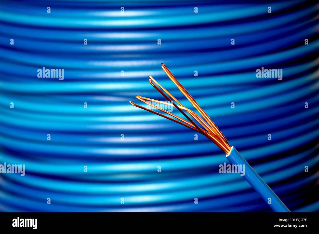 Cable stripped reel Stock Photo - Alamy
