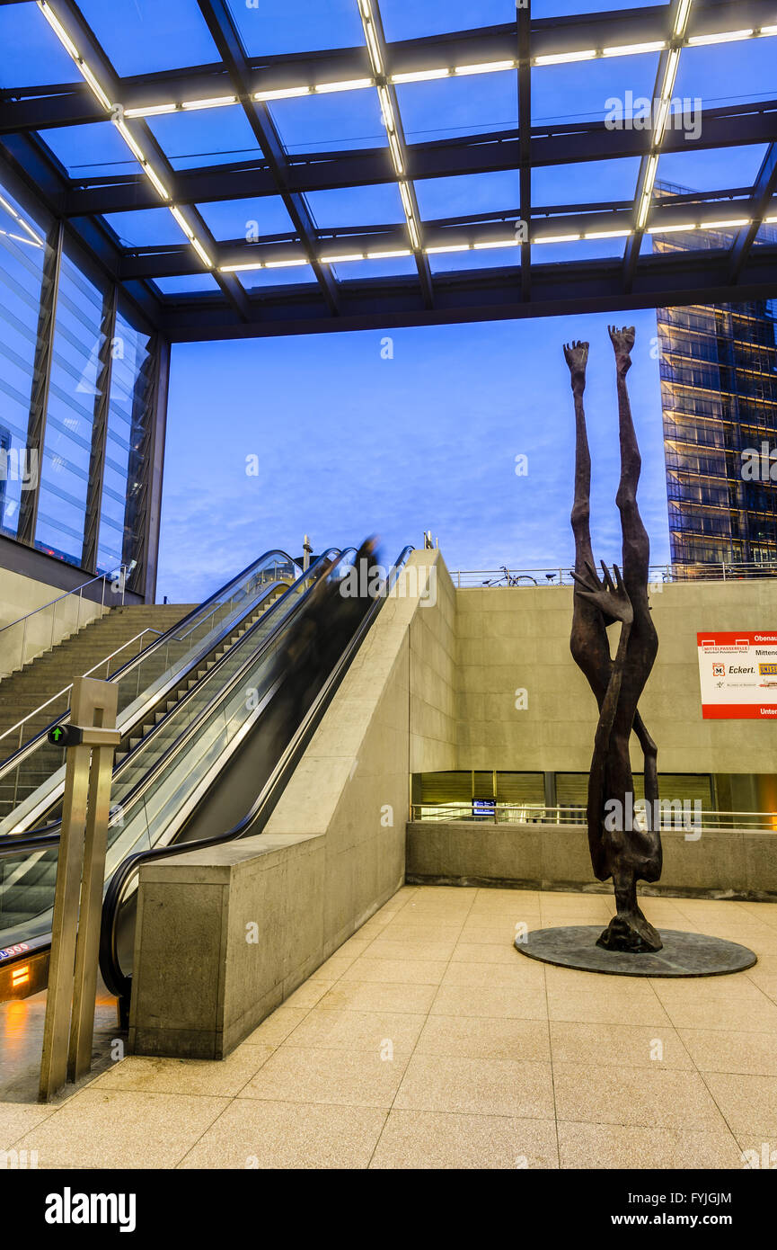 iordano Bruno Monument, Potsdamer Platz Station Stock Photo