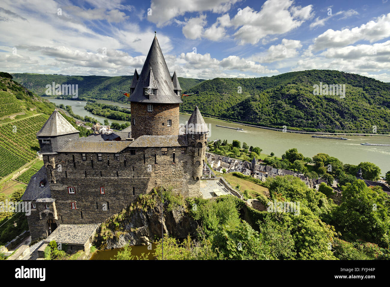 Stahleck Castle, Bacharach, Rhineland-Palatinate Stock Photo