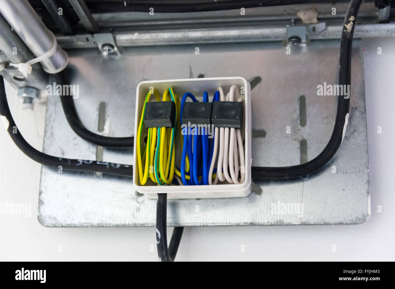 Cable connection in box Stock Photo Alamy