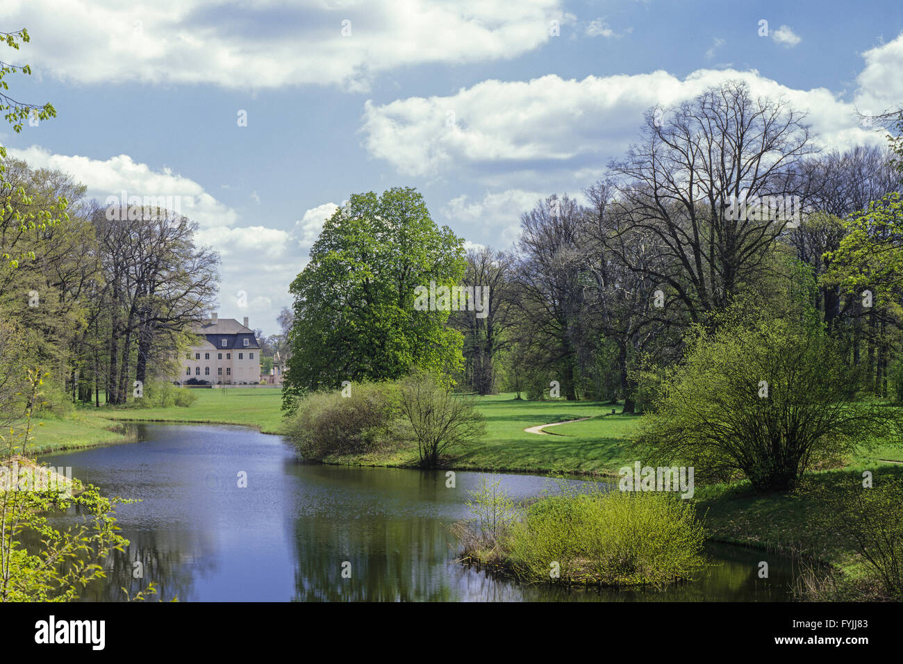 Schilfsee Lake, Branitz Park, Cottbus, Brandenburg Stock Photo