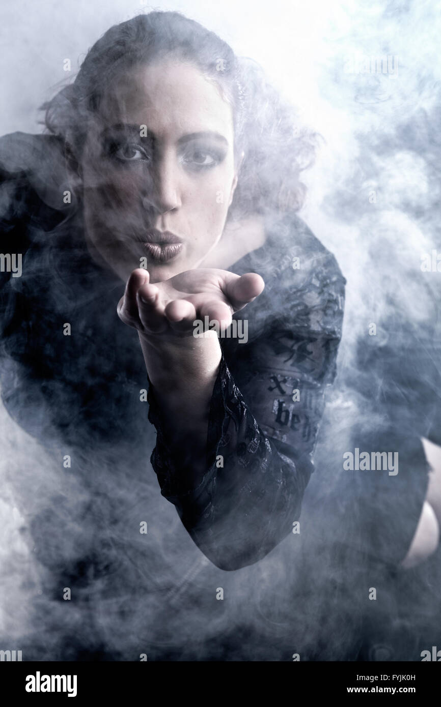 Woman Dark Curly Hair Caucasian High Resolution Stock Photography and ...