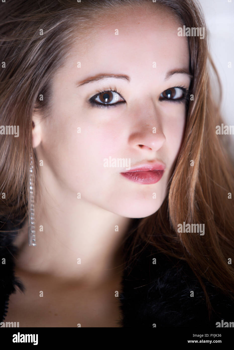 Beaty brunette looking questionable at you Stock Photo