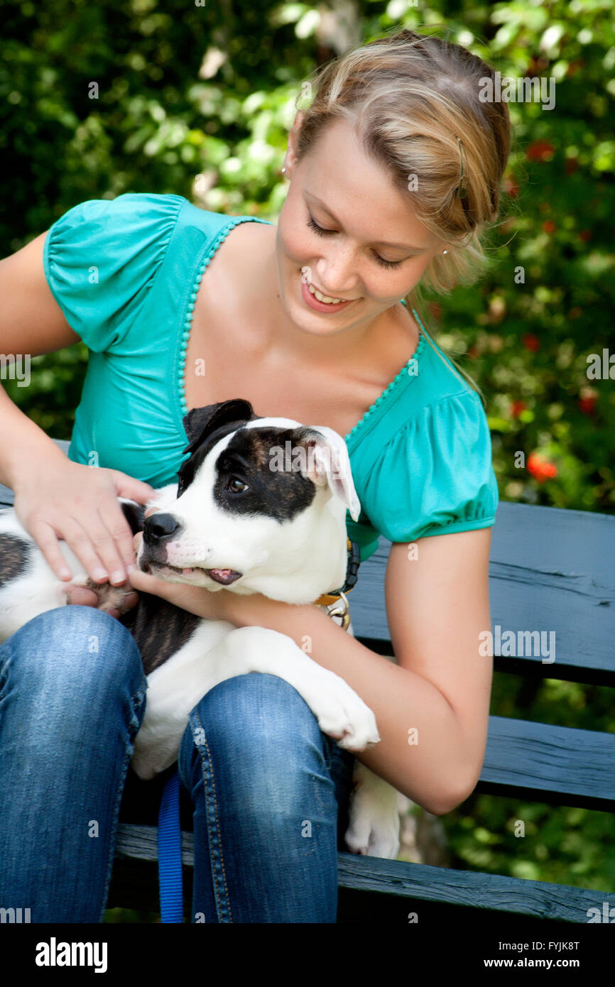 Dog and owner time Stock Photo