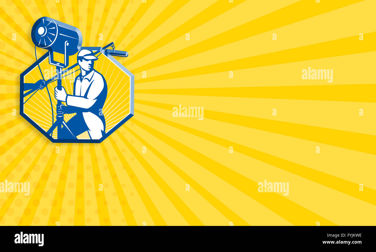 Electrical Lighting Technician Crew Spotlight Stock Photo Alamy