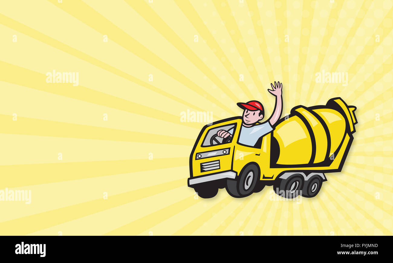 Construction Worker Driver Cement Mixer Truck Stock Photo Alamy