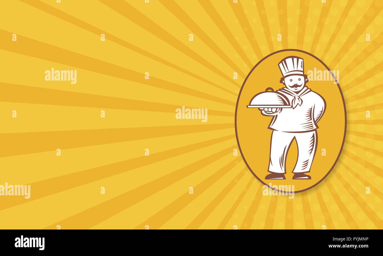 Chef Baker Cook With Platter Stock Photo Alamy