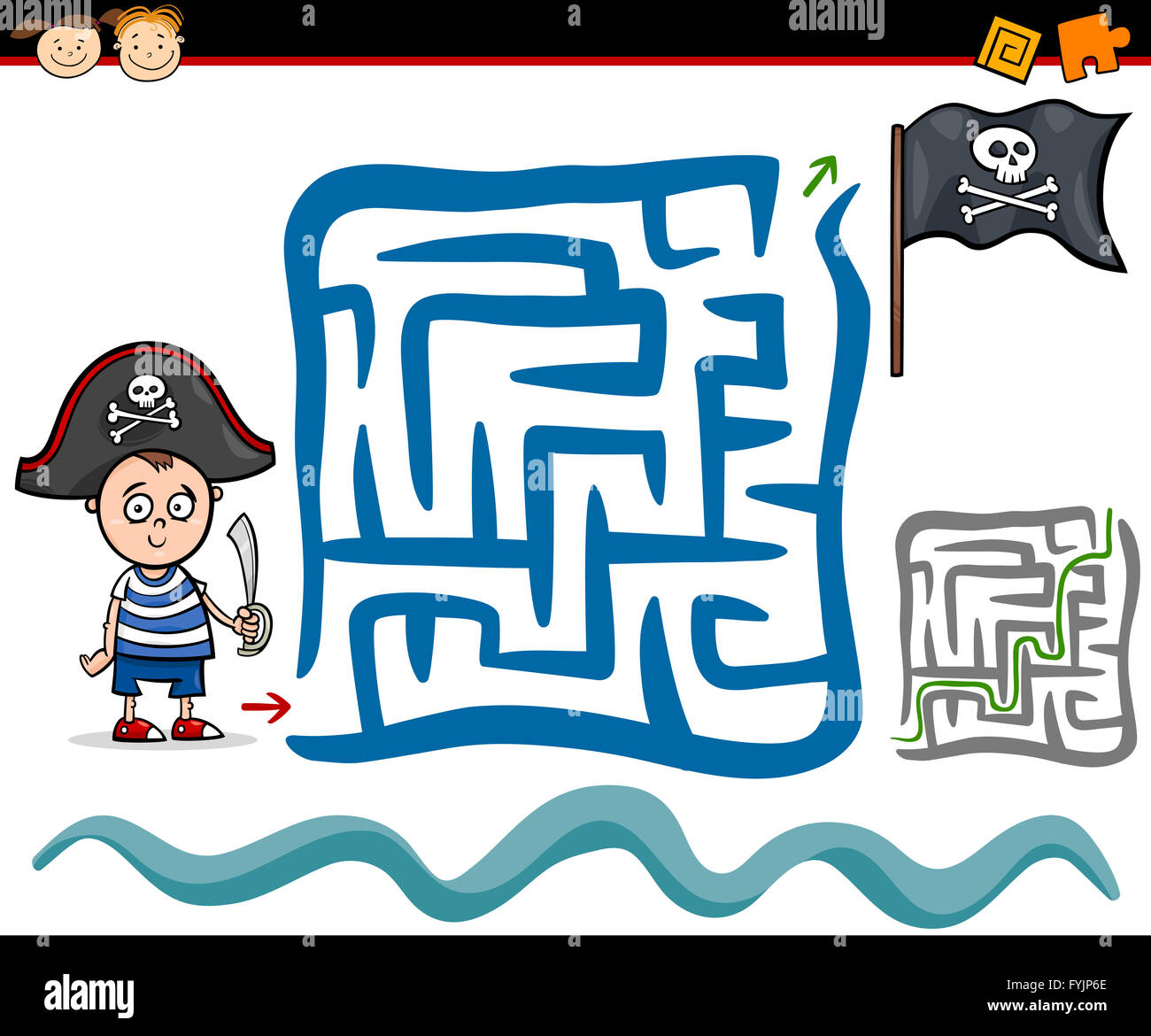 cartoon maze or labyrinth game Stock Photo - Alamy