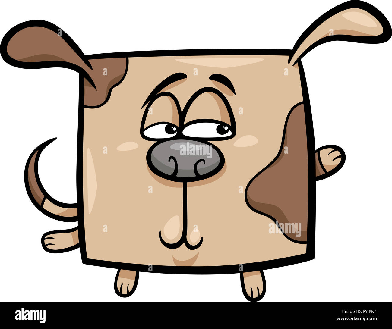 square dog cartoon illustration Stock Photo