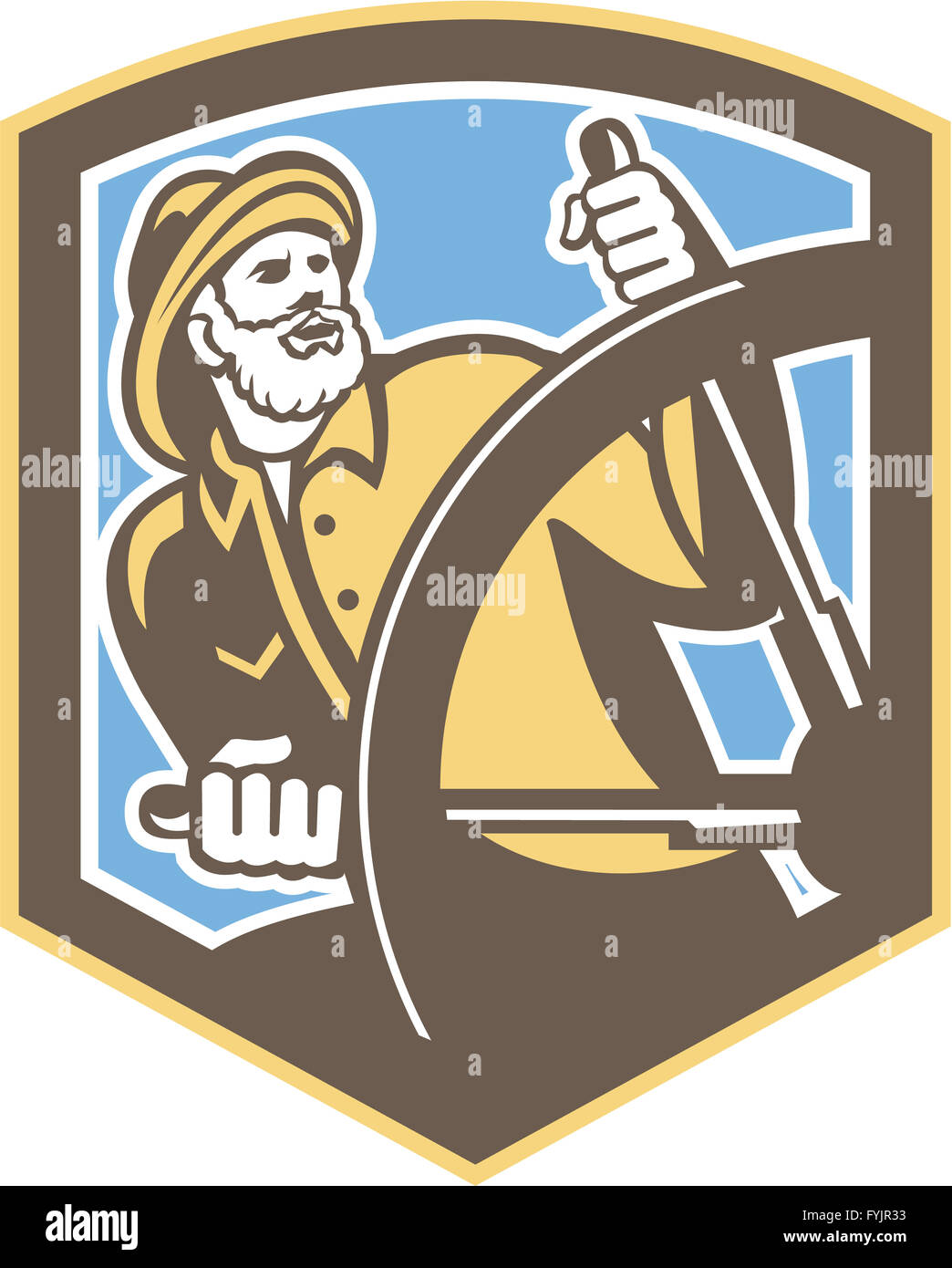 Male helmsman steering hi-res stock photography and images - Alamy