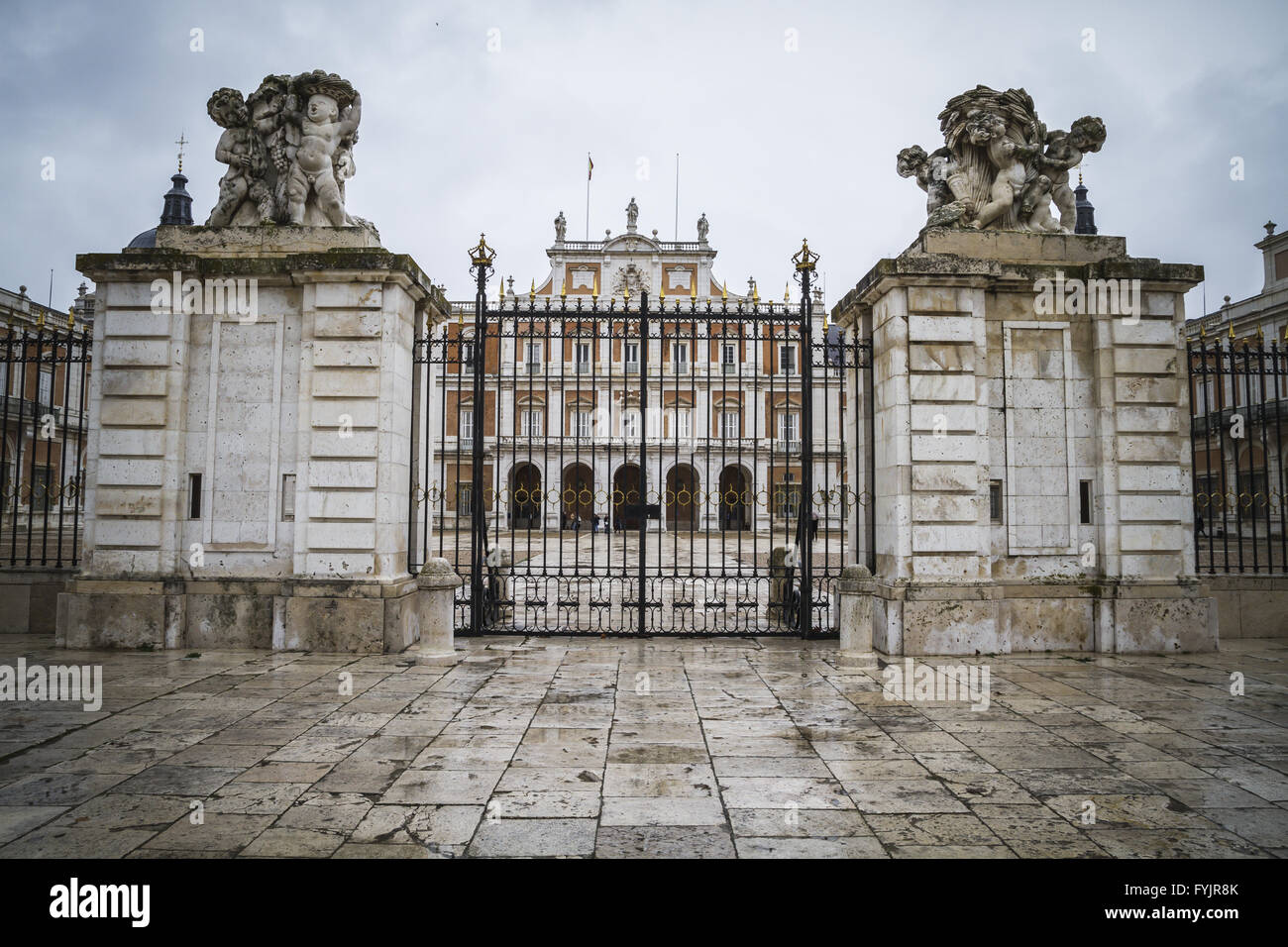 Main gate, majestic palace of Aranjuez in Madrid, Spain Stock Photo