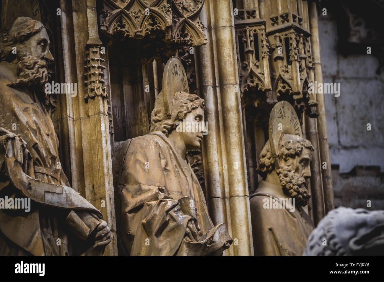 Cathedral facace tourism toledo most famous city in spain stock
