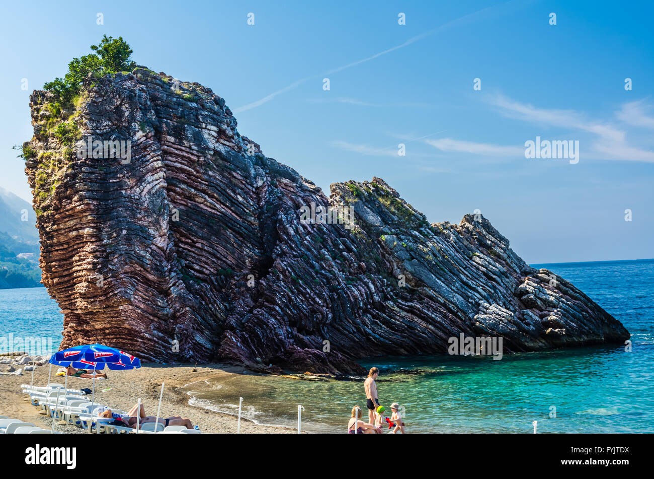 View on beach in Rafailovici, Montenegro Stock Photo - Alamy