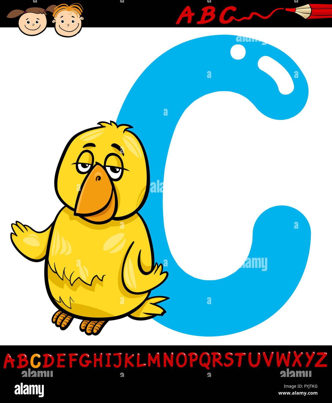 letter c for canary cartoon illustration Stock Photo - Alamy