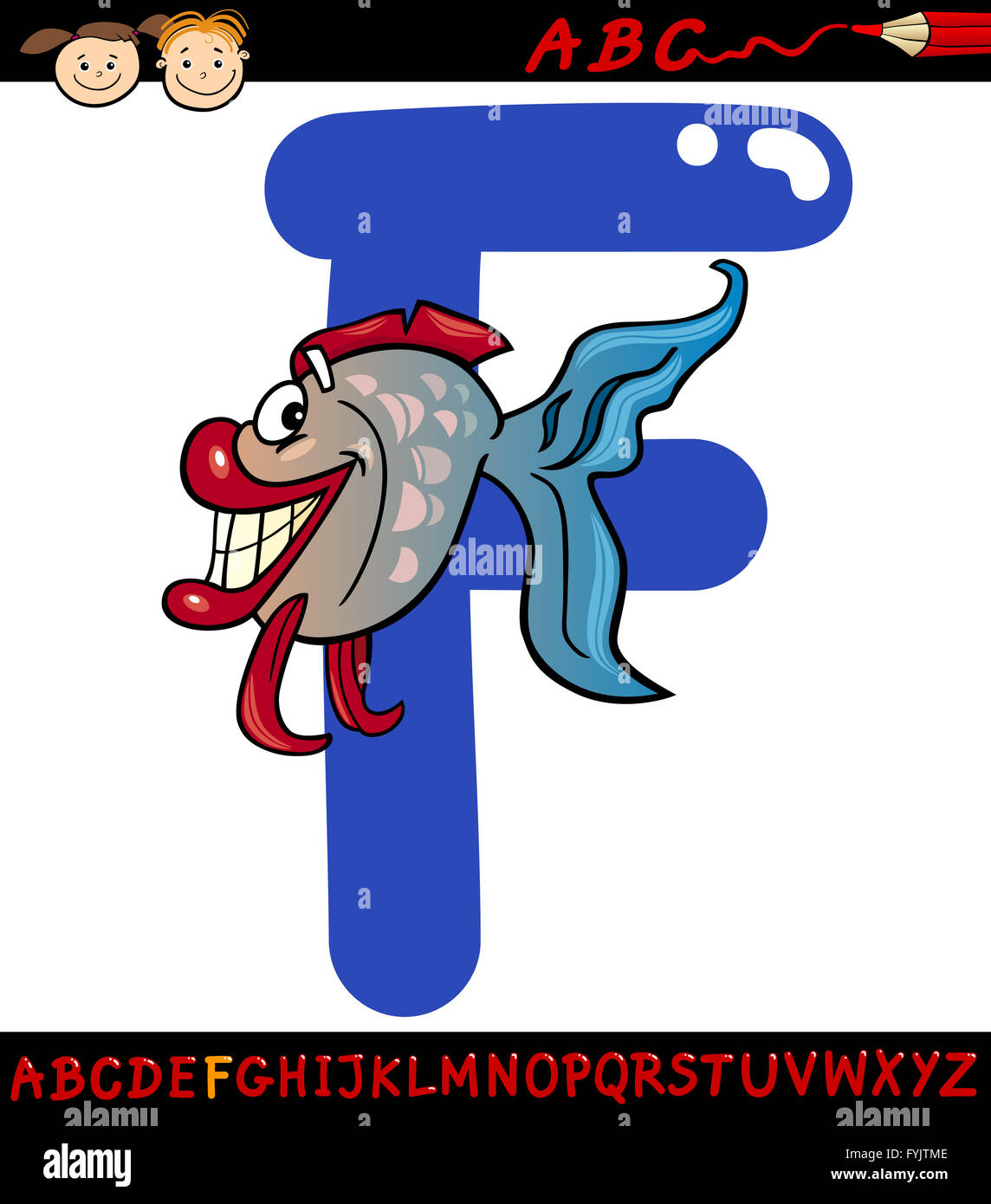 Letter F For Fish Cartoon Illustration Stock Photo Alamy Letter f for fish cartoon illustration stock photo alamy