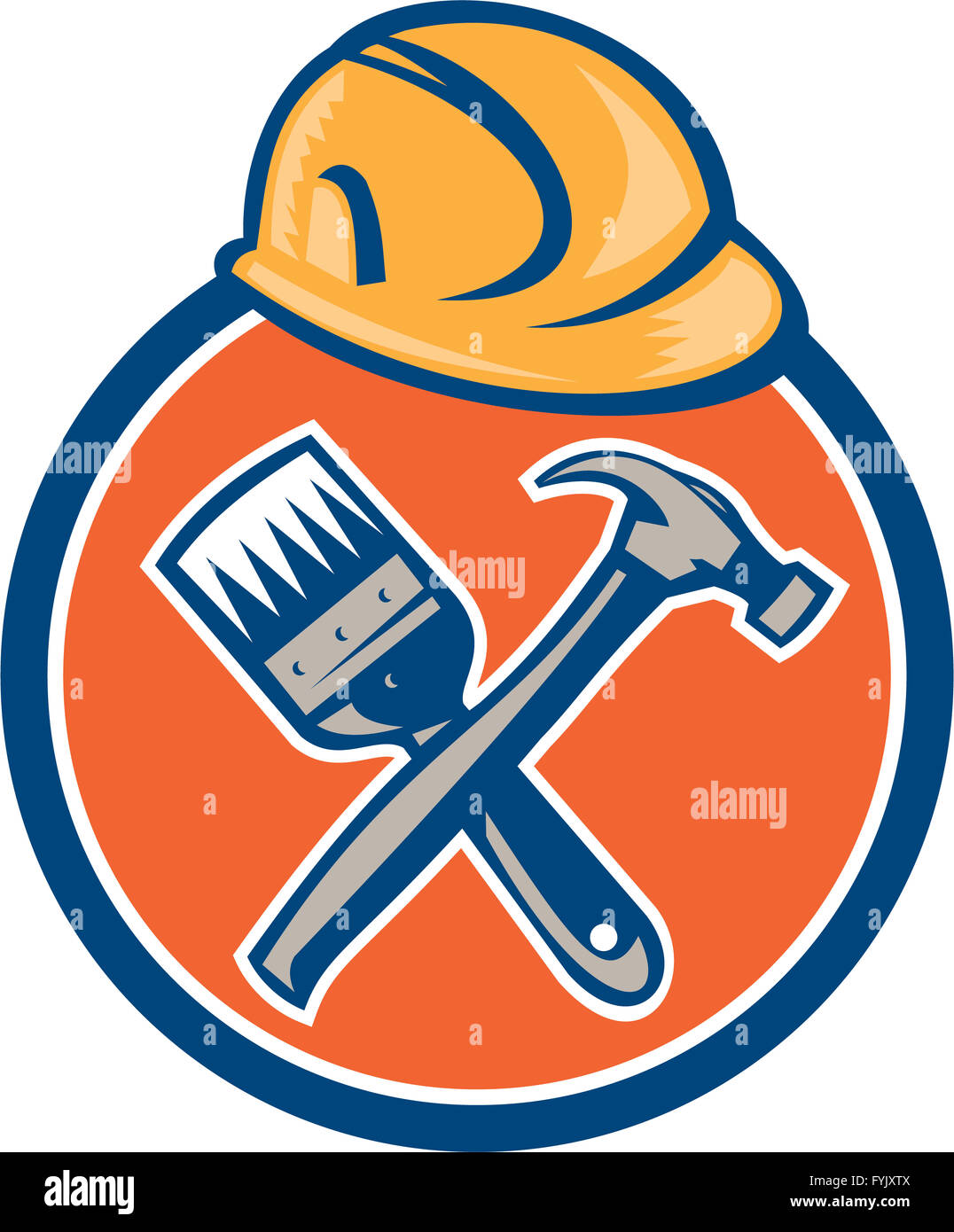 Builder Painter Carpenter Hammer Brush Stock Photo Alamy