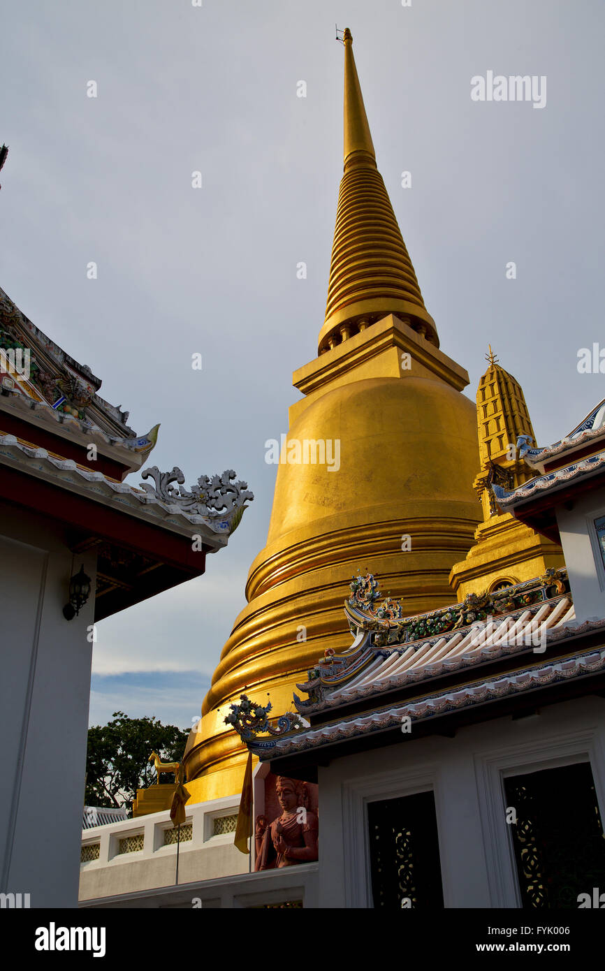 asia thailand in bangkok sunny temple roof wat palaces mosaic Stock ...