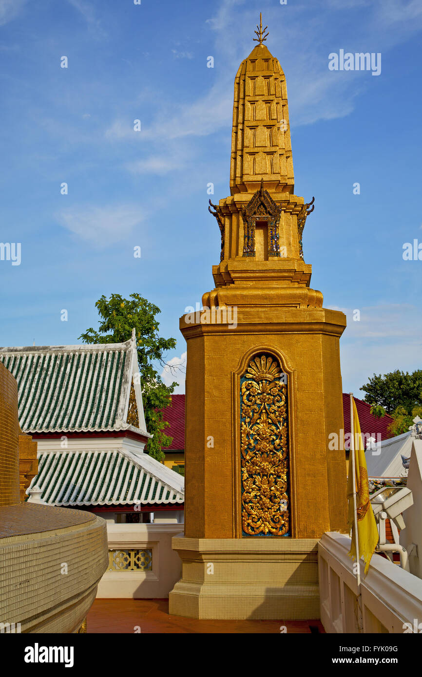 thailand asia in bangkok sunny temple abstract cross colors flag plant ...