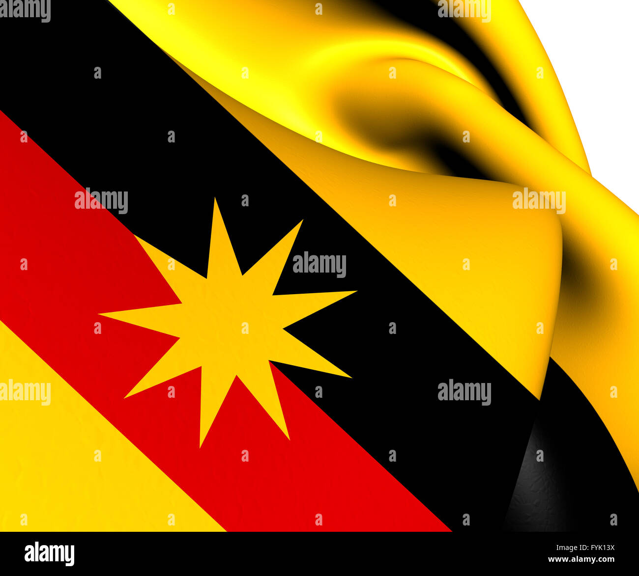 Flag of Sarawak Stock Photo