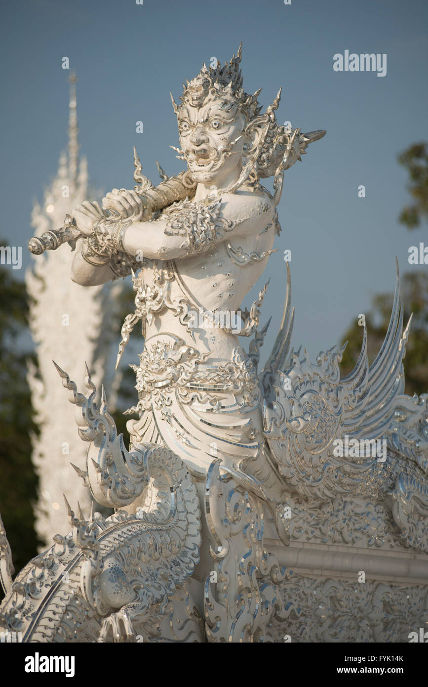 White Temple guardian Stock Photo