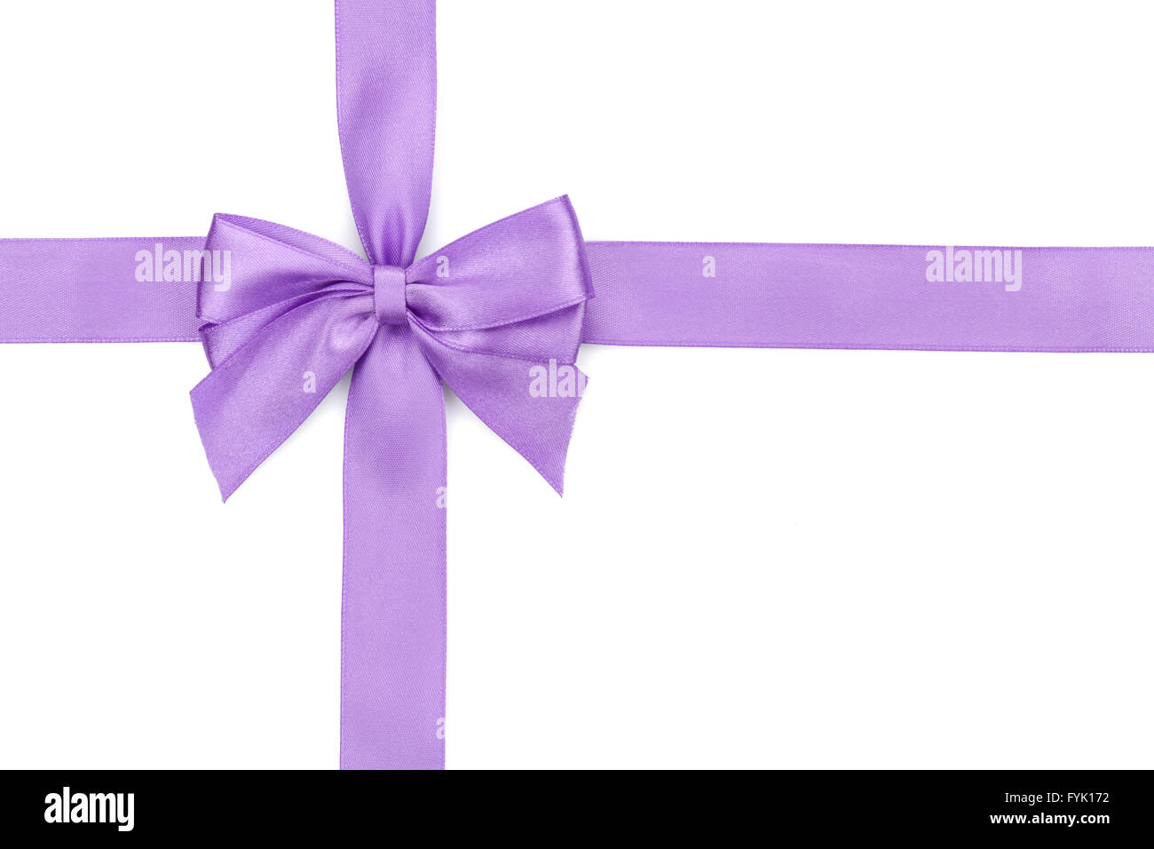 Purple ribbon bow. Isolated on white background Stock Photo - Alamy
