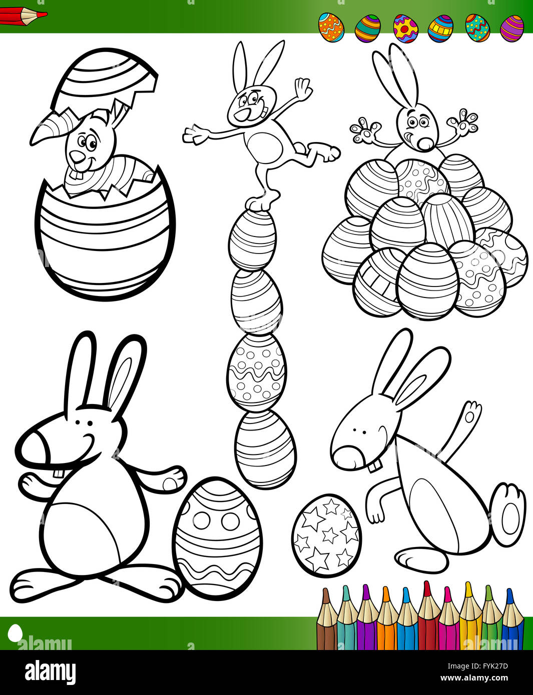 Easter Cartoons For Coloring Book Stock Photo 103066417 Alamy