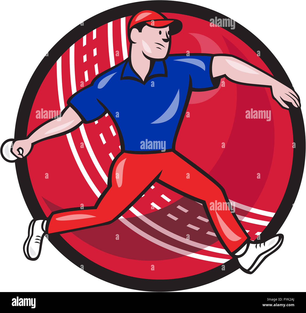 Cricket bowler bowling ball cartoon hi-res stock photography and images -  Alamy