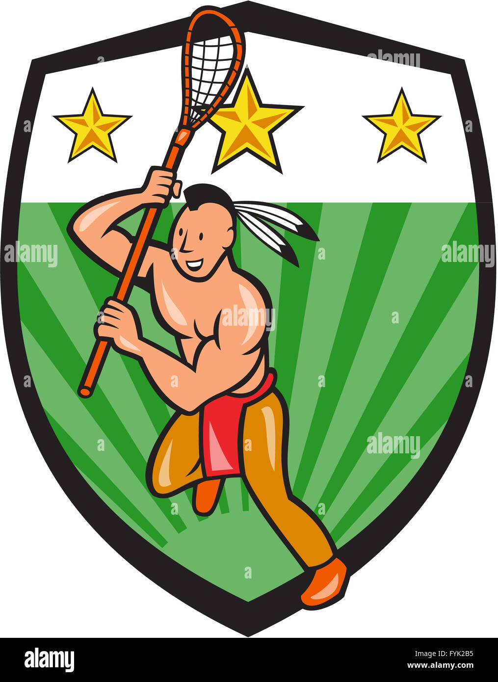 Native American Lacrosse Player Shield Stock Photo Alamy