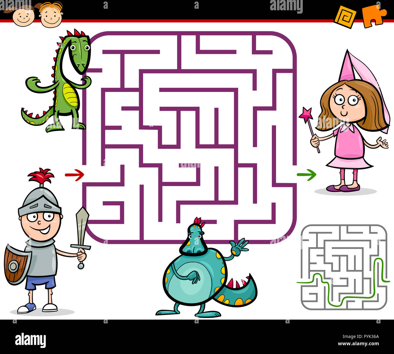 cartoon maze or labyrinth game Stock Photo - Alamy