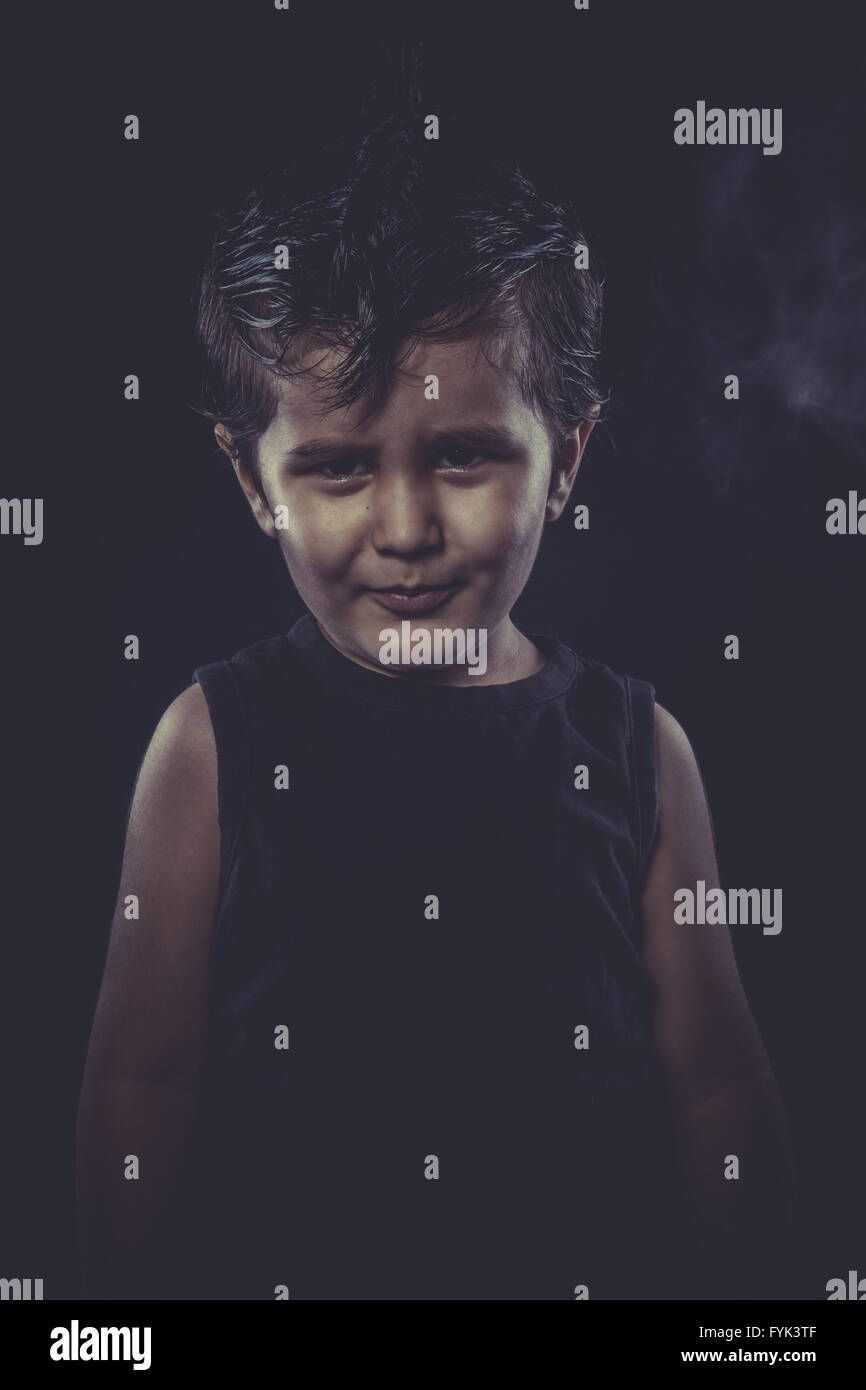 boy with slickedback hair, funny and expressive Stock Photo Alamy