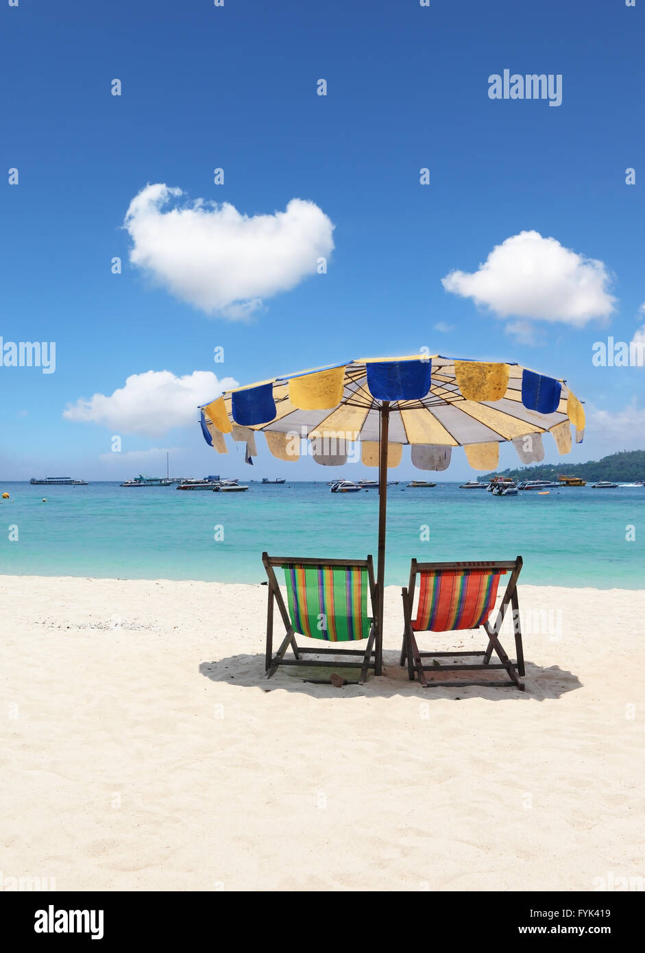 Elegant beach loungers on the beach near Krabi Stock Photo Alamy