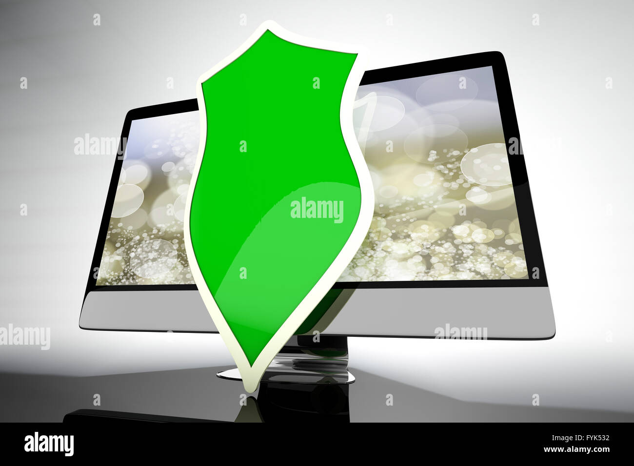 A protected and shielded all in one computer Stock Photo