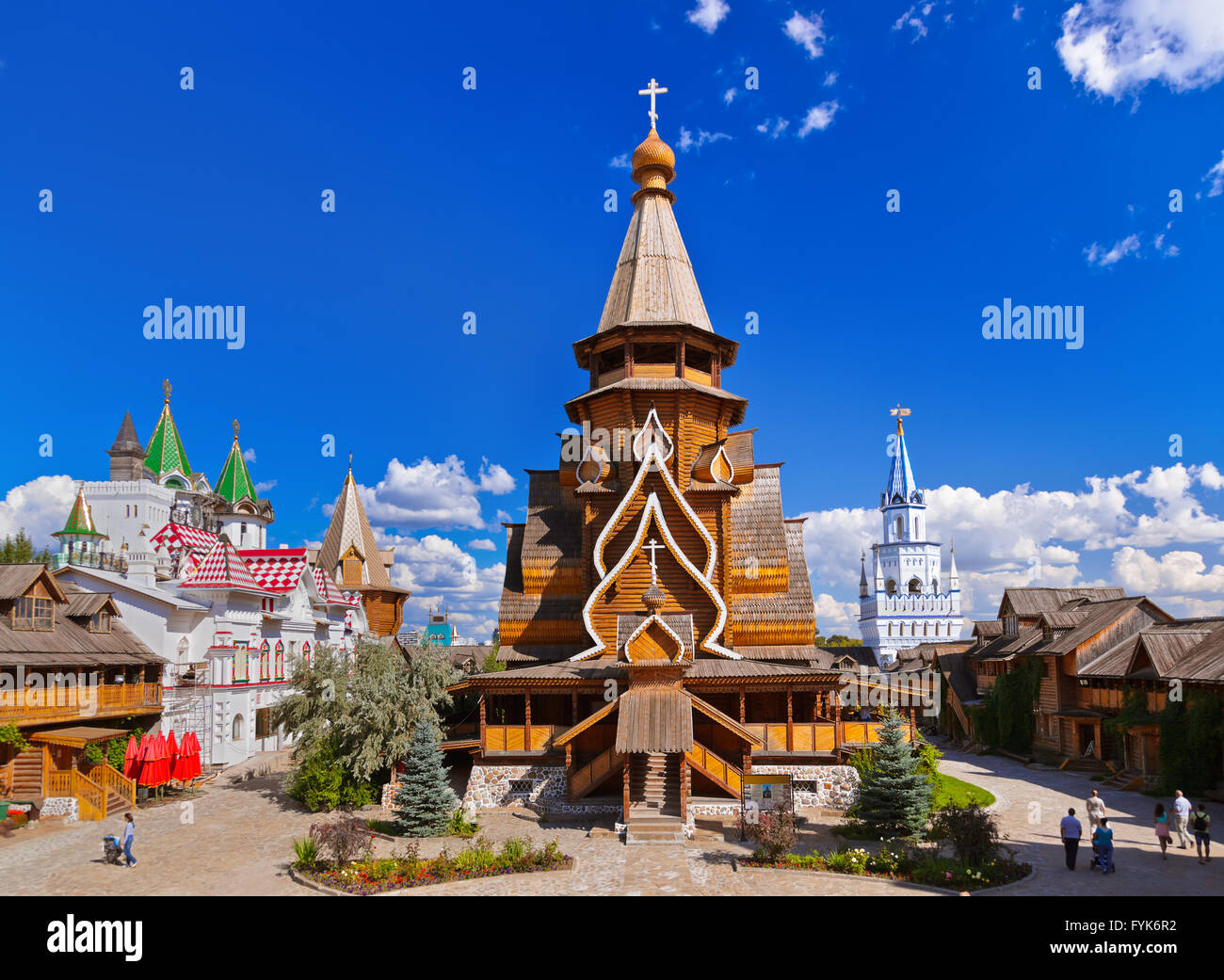 Wooden church in Izmailovo Kremlin - Moscow Russian Stock Photo