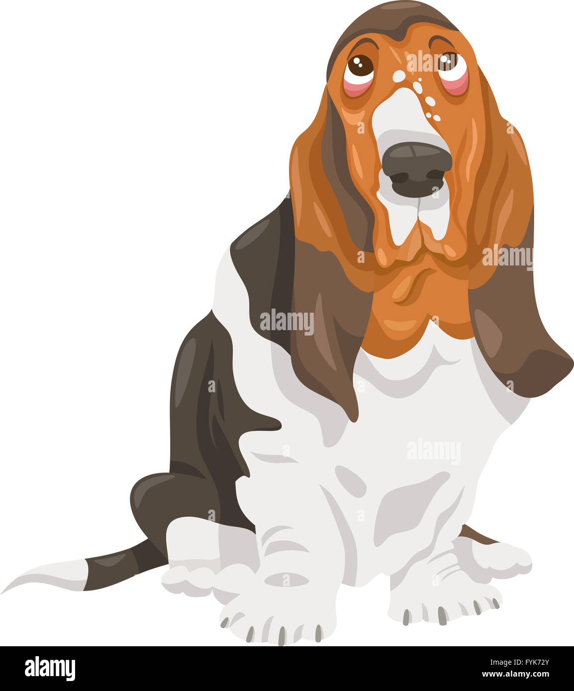 Basset Hound Dog Cartoon Illustration Stock Photo Alamy