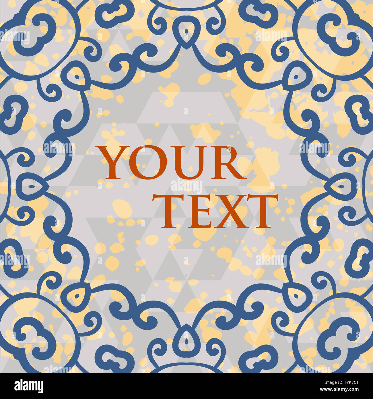 Round frame ornament. Retro art illustration. Ornate border design in