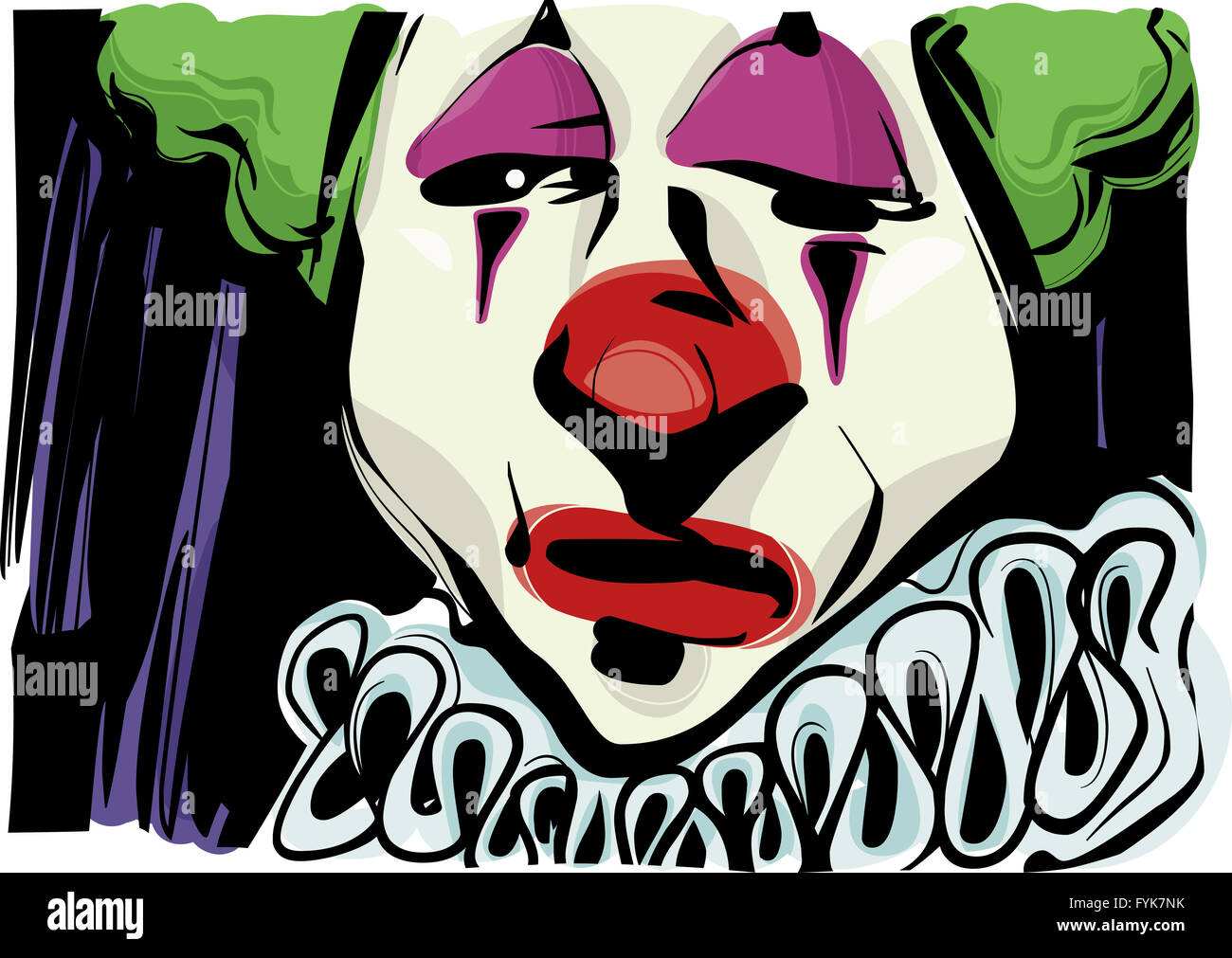 sad clown drawing illustration Stock Photo Alamy