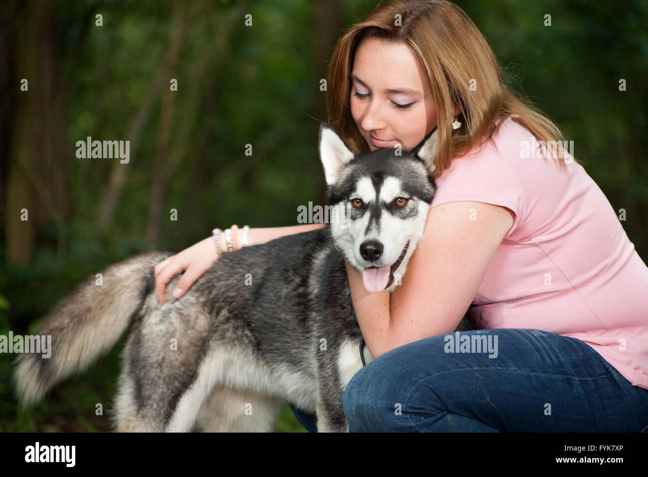 Love her dog Stock Photo - Alamy