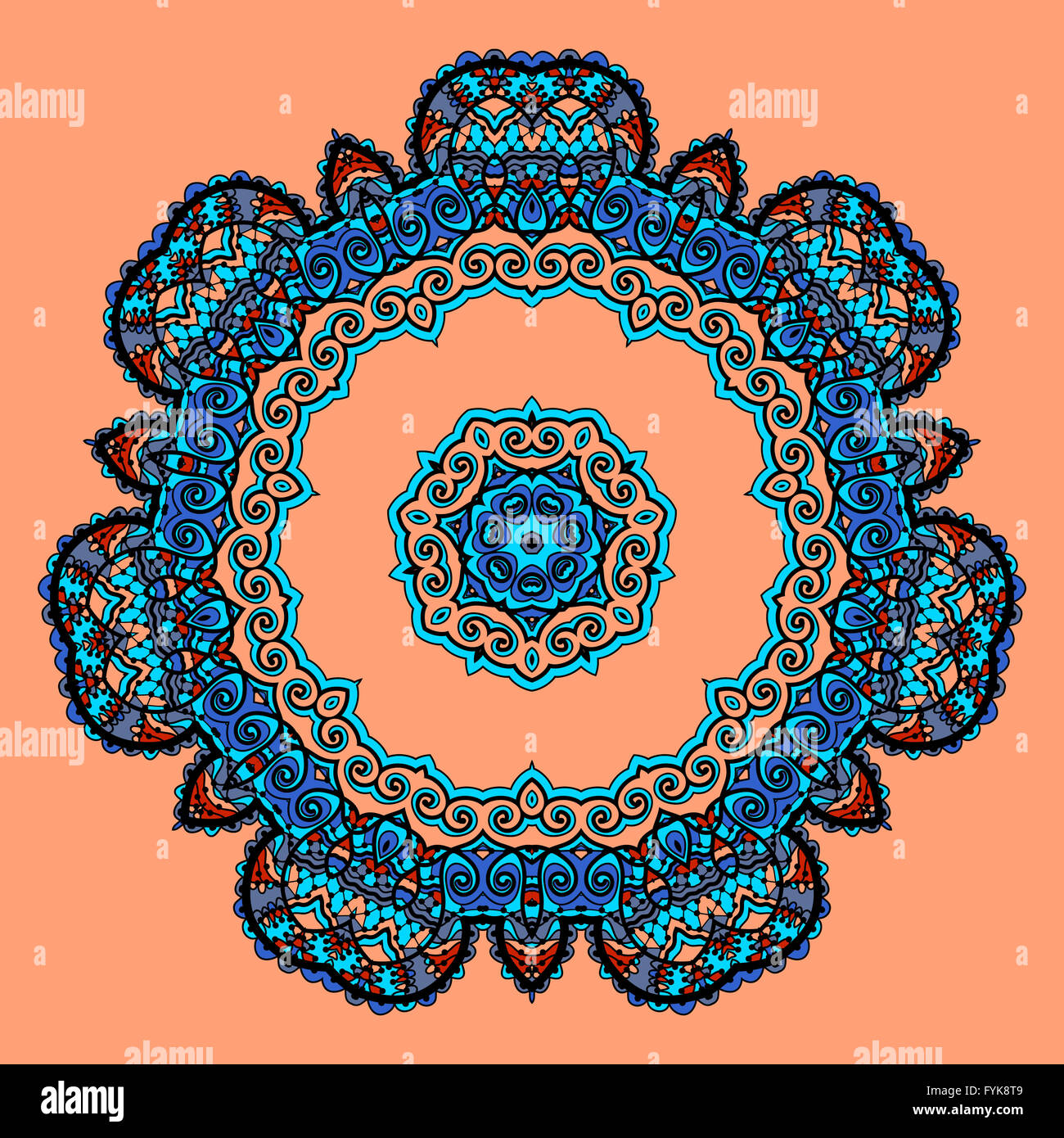 Download Round Mandala. Flower like Ornament Pattern. Vintage ...