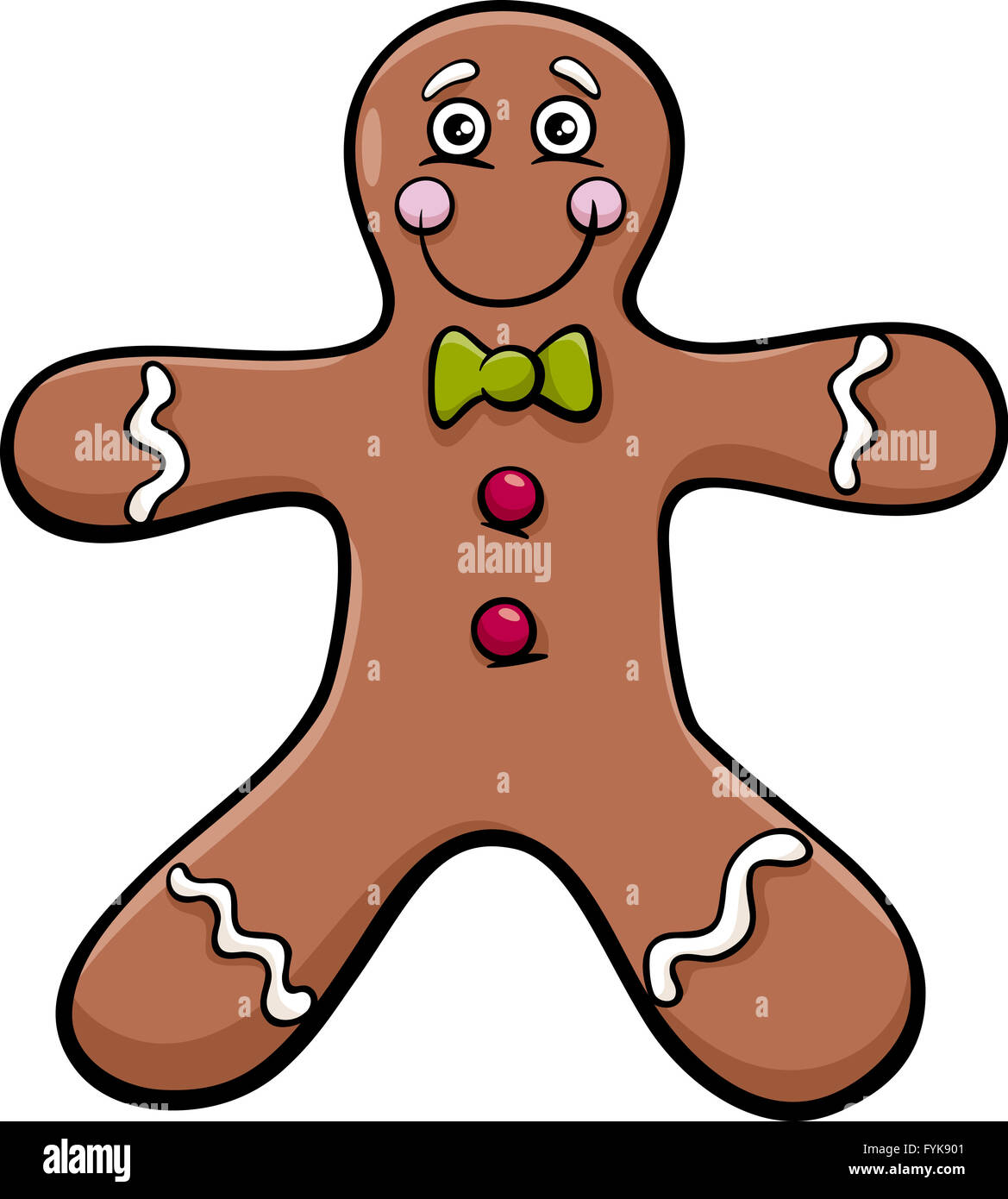 gingerbread man cartoon illustration Stock Photo