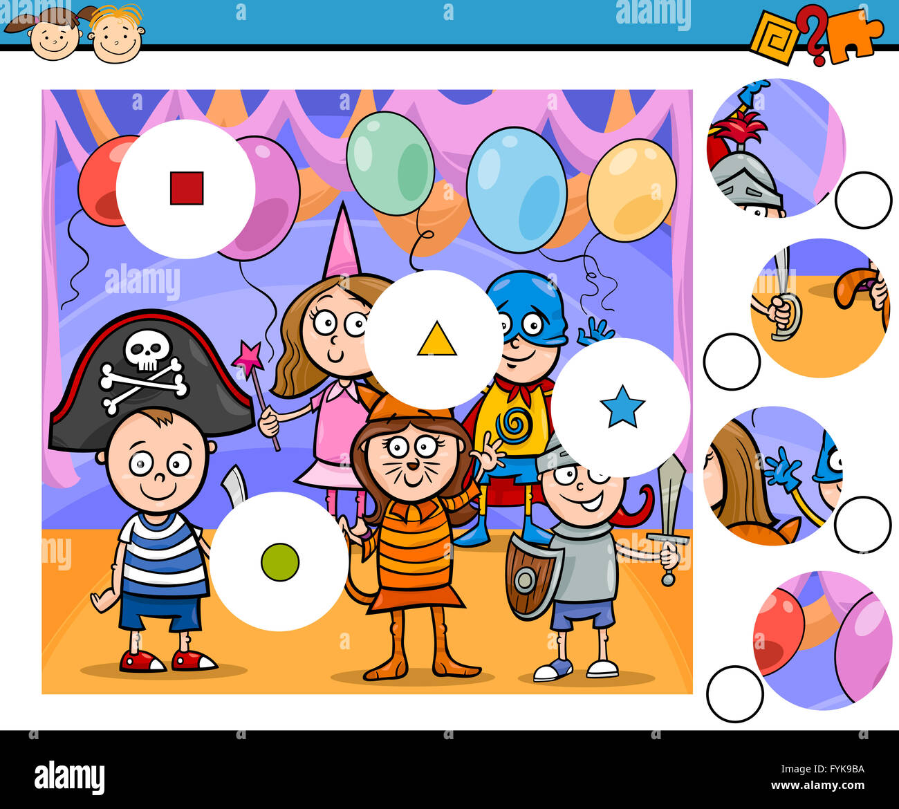 match pieces game cartoon Stock Photo Alamy