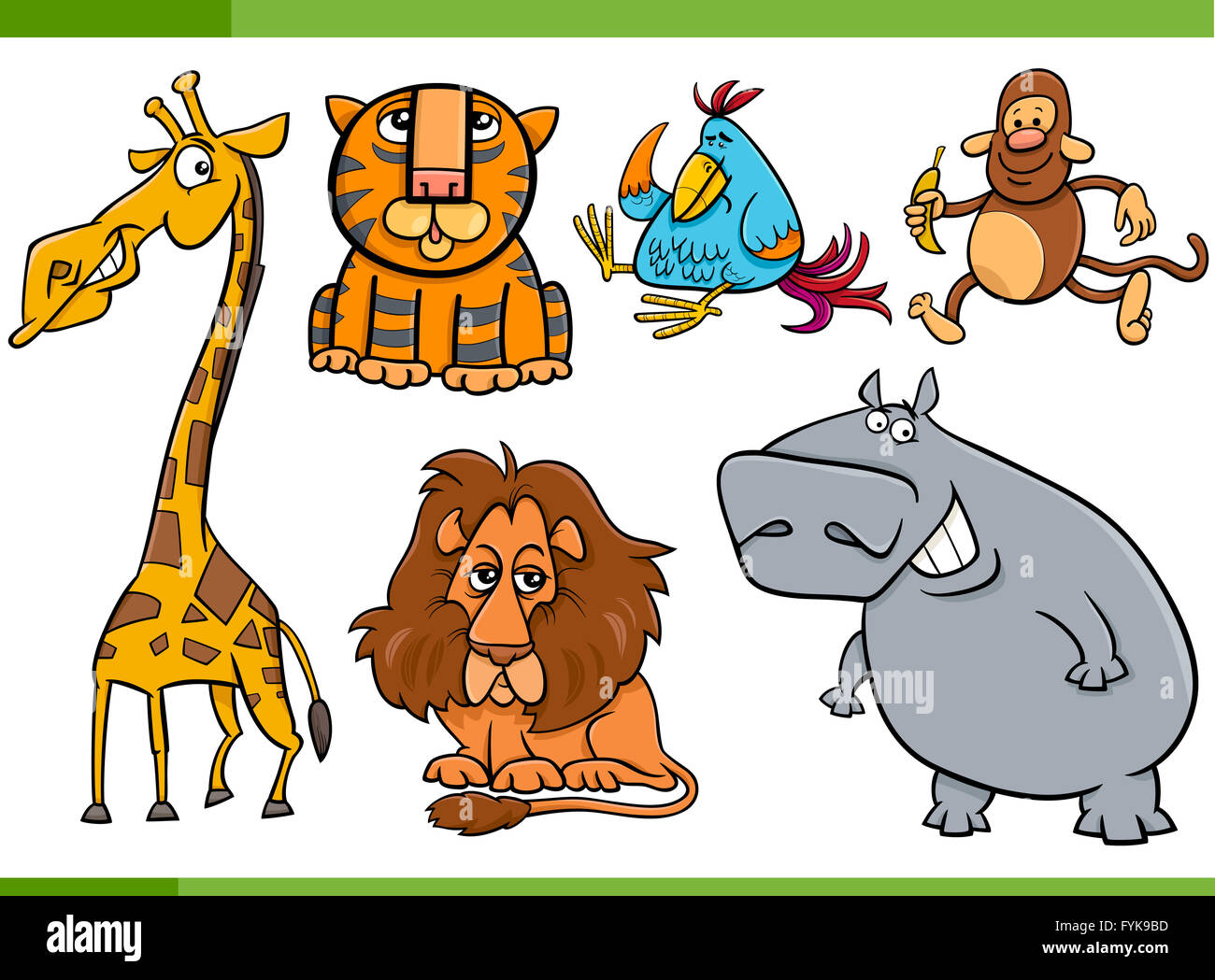 animals cartoon characters set Stock Photo