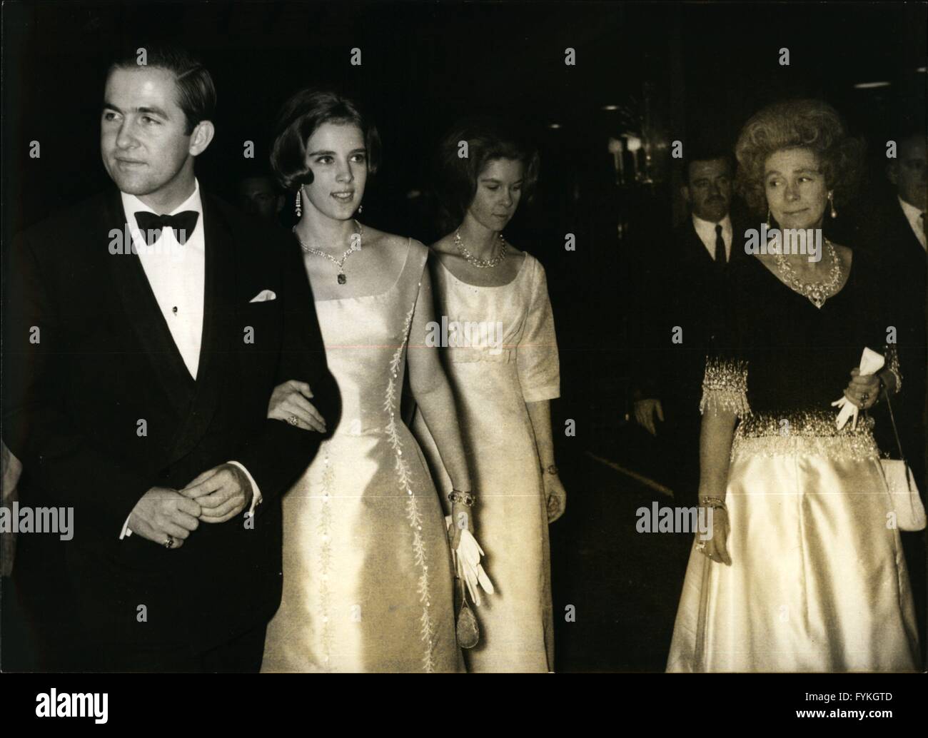 1963 - (from left) King Konstantin, Anna Maria, Princess Irene and Frederiecke. At a concert given by Princess Irene. © Keystone Pictures USA/ZUMAPRESS.com/Alamy Live News Stock Photo