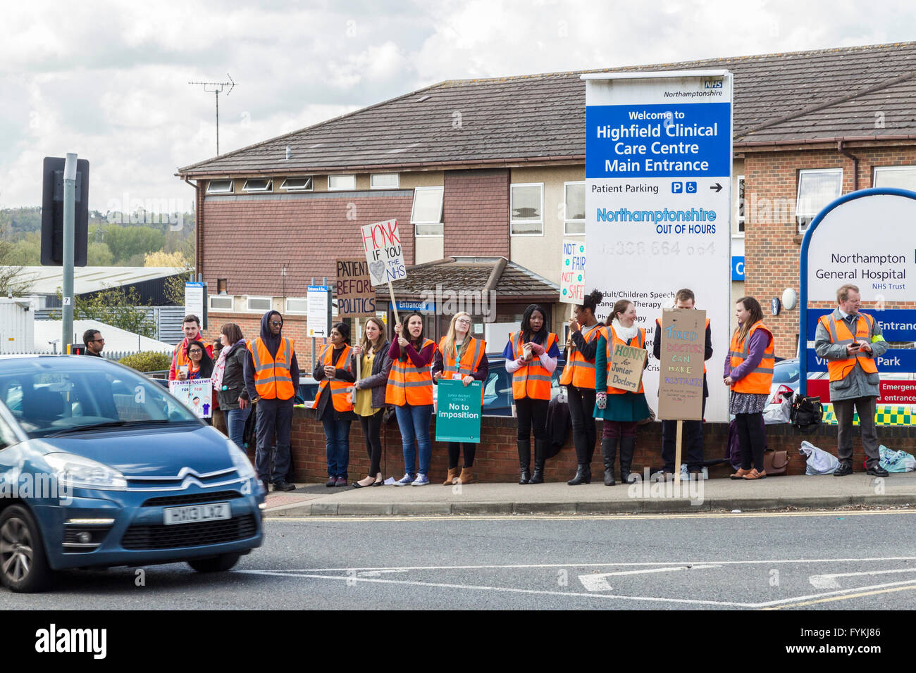 Northampton, UK. 27th April 2016. Junior Doctors Strike. Day 2