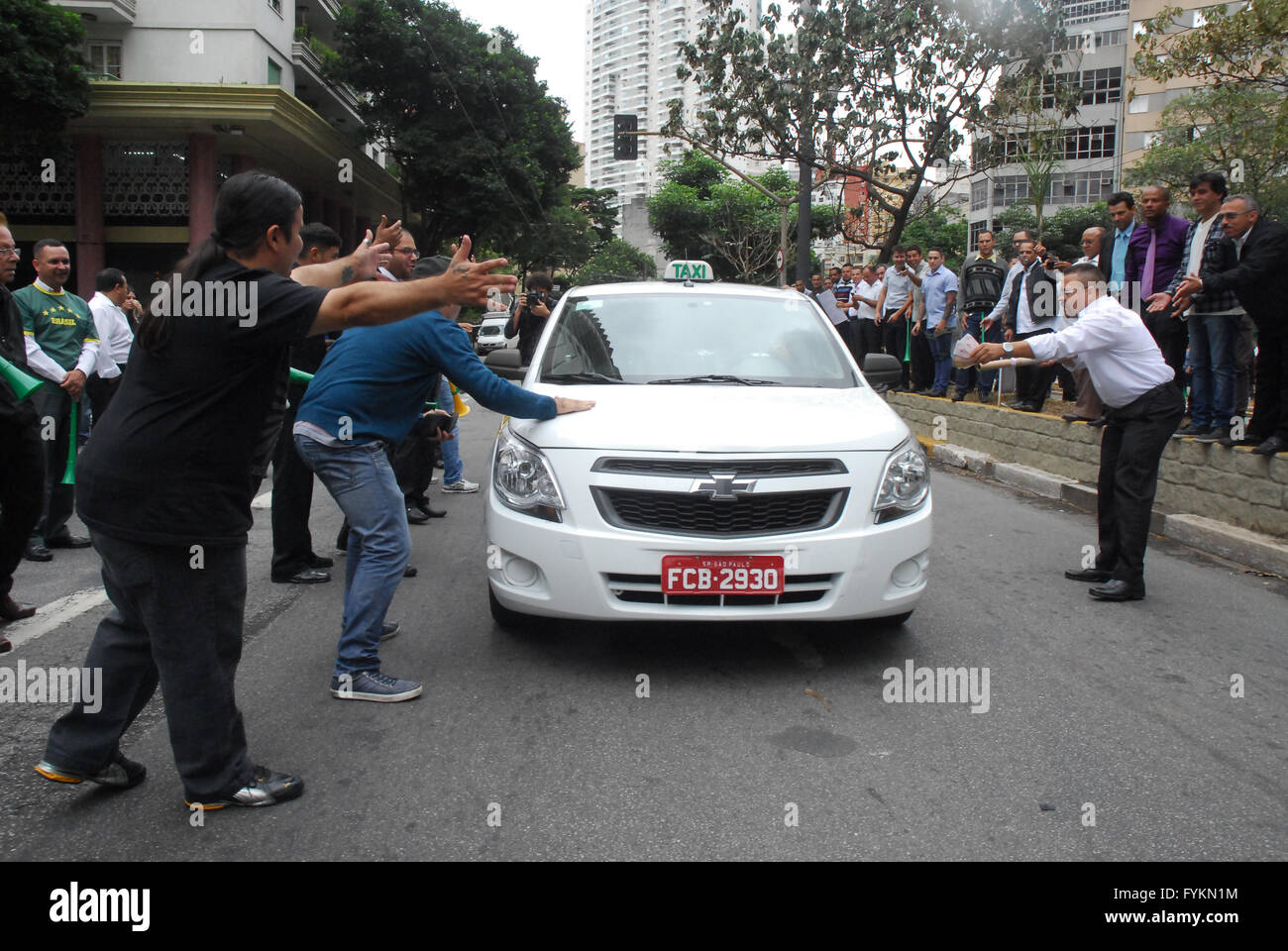 SAO PAULO, Brazil - 04/27/2016: UBER OF VOTING IN HALL OF SP 