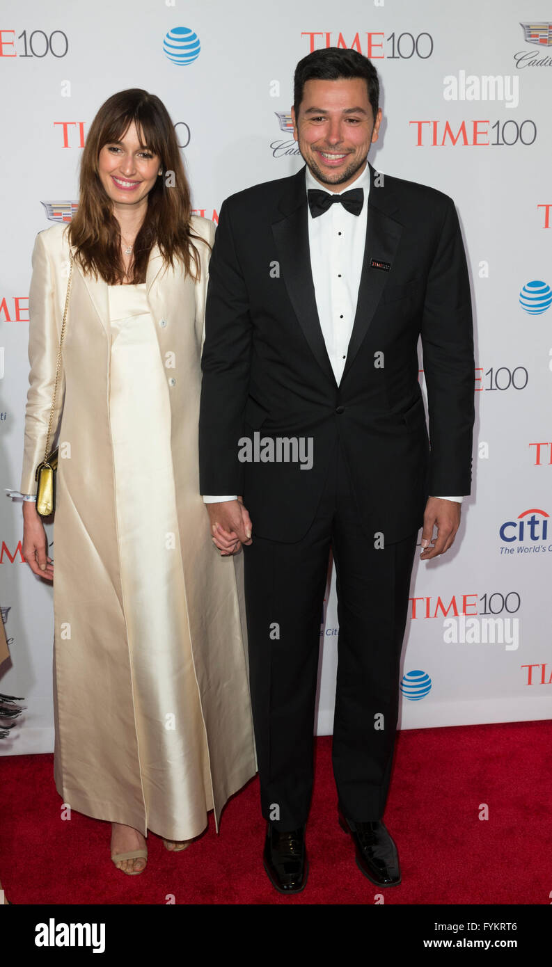 New York, USA. 26th April, 2016. Ayman Mohyeldin (R) attends