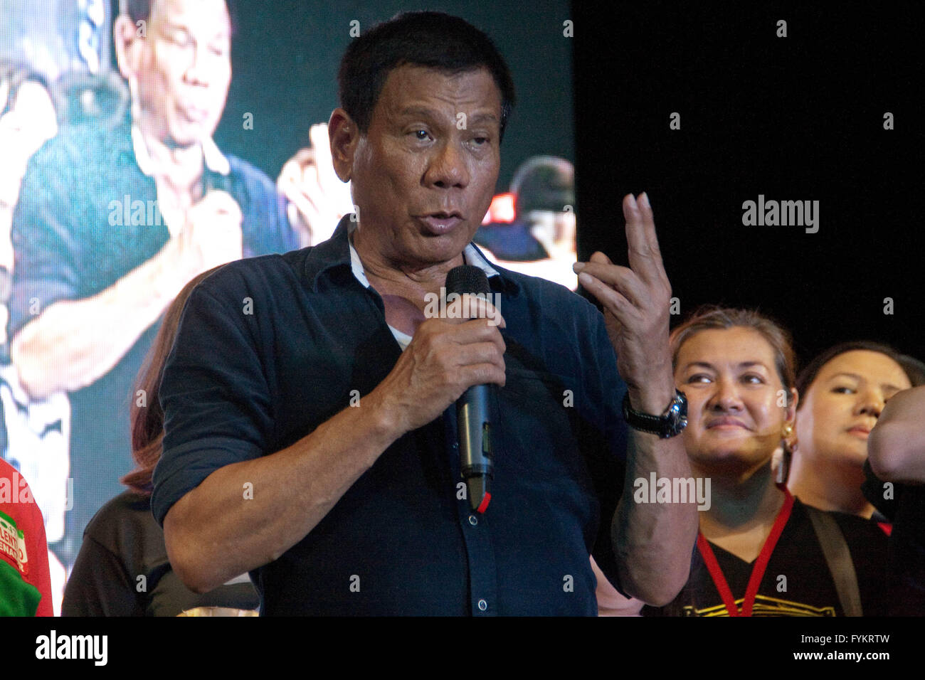 Philippines. 27th Apr, 2016. Presidential candidate Rodrigo Duterte