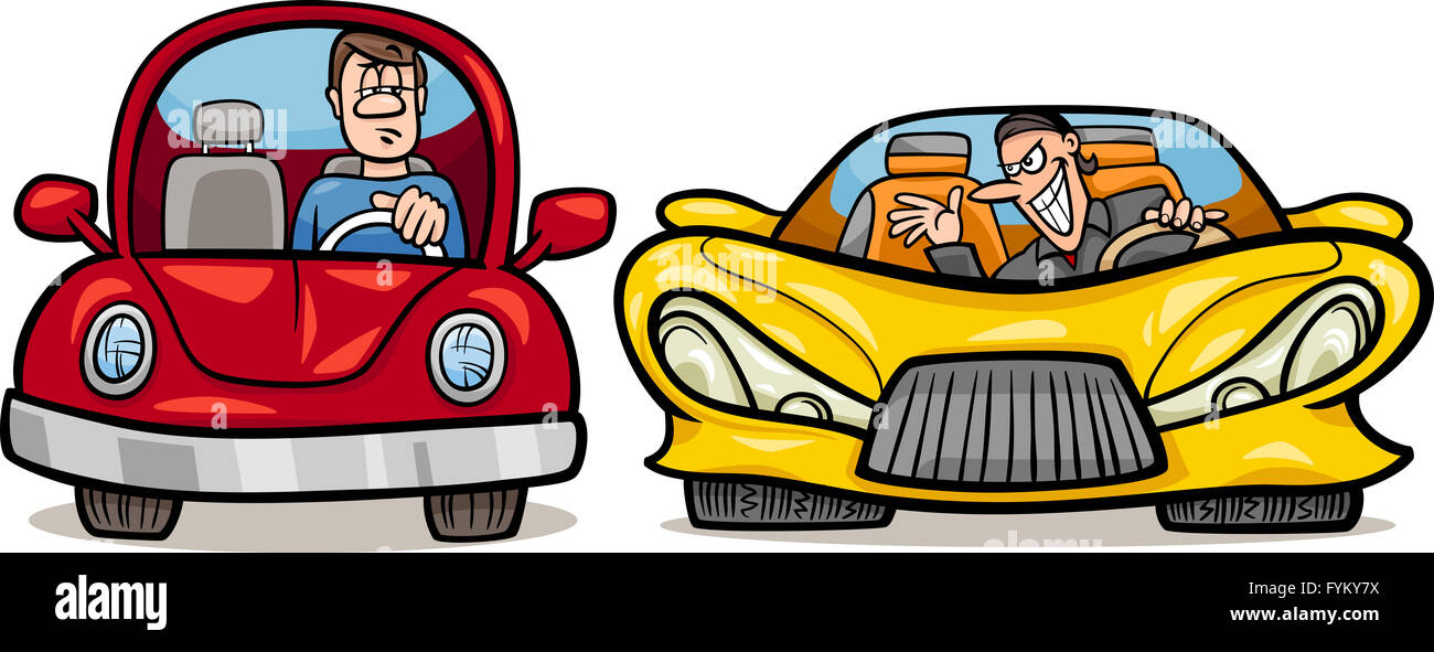 malicious driver cartoon illustration Stock Photo - Alamy