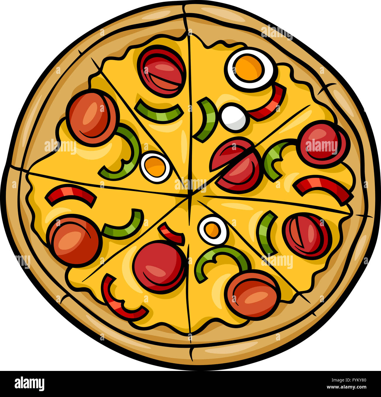 italian pizza cartoon illustration Stock Photo - Alamy