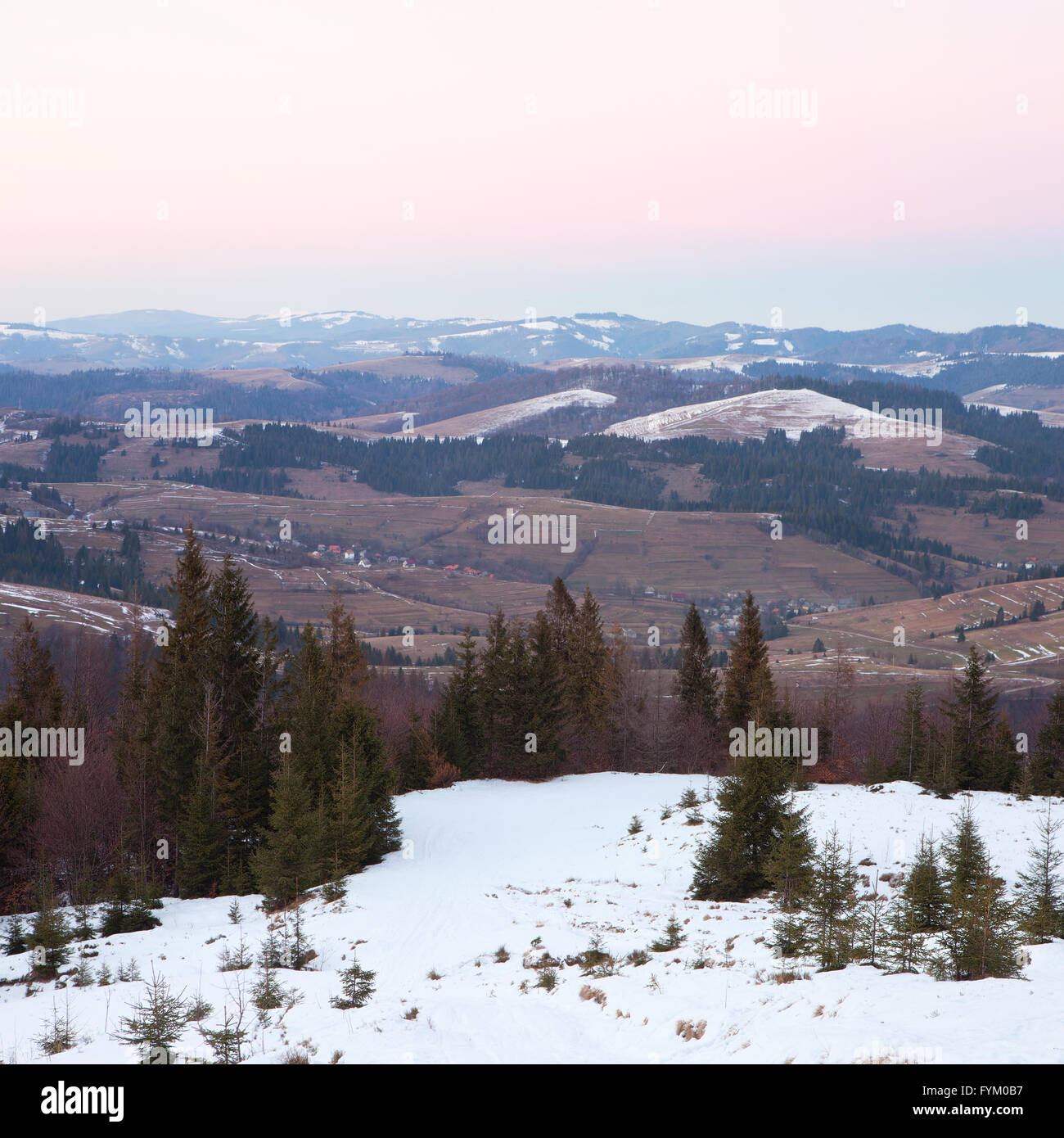 Carpathian mountains hills Stock Photo