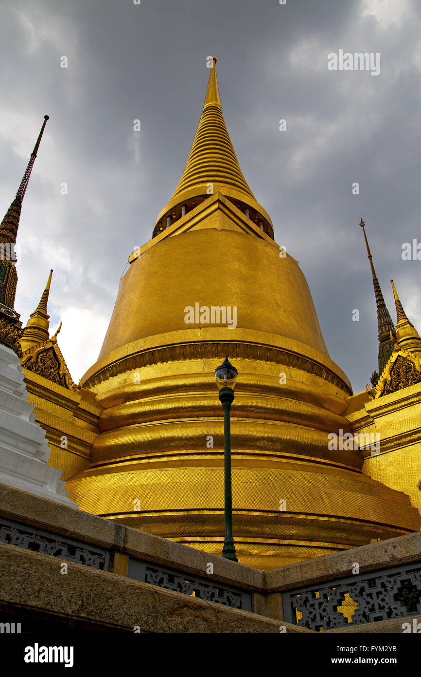 thailand in bangkok rain temple abstract street lamp religion mosaic ...